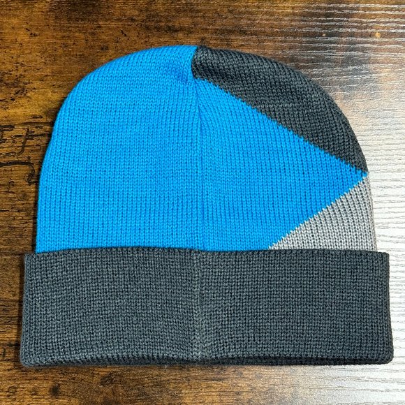 Beanie Port Authority Cuffed Colorblock ID C906 Warm Hat Headwear OS Blue Gray - Picture 1 of 4